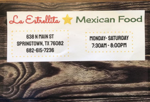 La Estrellita Mexican Food inside