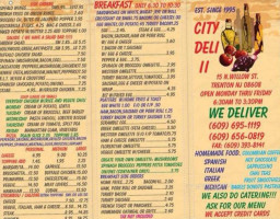 City Deli menu