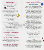 Maggie Moo's menu