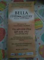Bella Italian Eatery menu