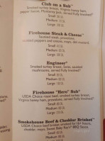 Firehouse Subs menu