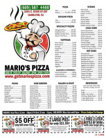 Mario's Pizza menu