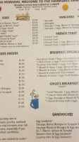 Hawksbill Diner menu