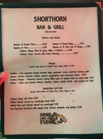 Shorthorn Grill menu