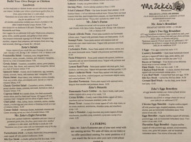 Mr. Zeke's menu
