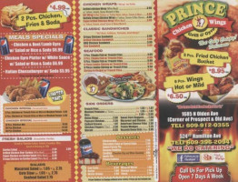 Prince Fried Chicken menu