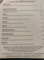 Buster's Burgers And menu
