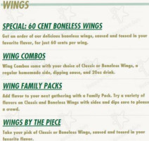 Wingstop menu