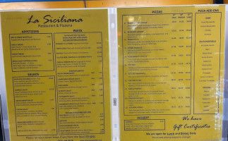 La Siciliana menu