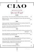 The Ciao Wagon menu