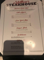 Matthew's Steakhouse menu