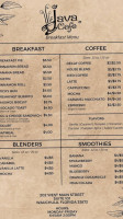 Java Cafe menu