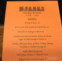 Wyank's Clubhouse Restaurant And Sports Bar menu