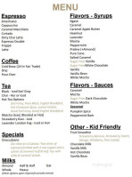 Sirocco Coffee Company menu