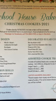 School House Bakery menu