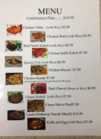 Zarab's Kabobs menu