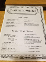 Swartzendruber Supper Club menu
