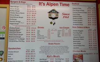 Alpen Drive-in menu