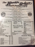 The Knuckle Brewing Company menu