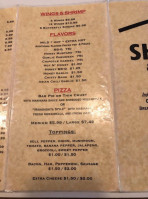 The Shack menu