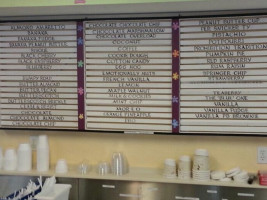 Springer's Ice Cream menu