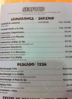 Rositas Mexican menu