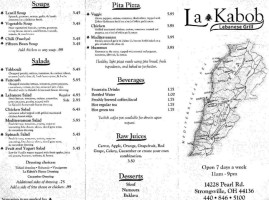 La Kabob Lebanese Grill menu