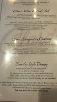 Clara's menu