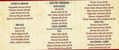 Moghul menu