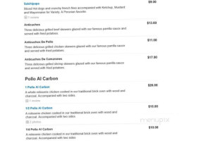 Lena Y Carbon menu