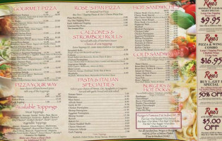 Rose's Pizza And Icecream menu