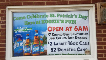 Koozie's Pub food