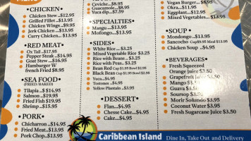 Caribbean Island menu