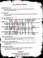 The Pointe Grill menu