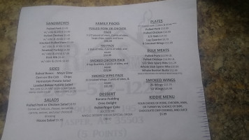 Rising Smoke Bbq menu