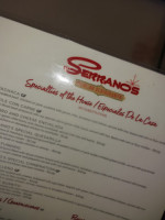 Serrano's Mexican Food Restaurants menu