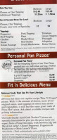 Austin's Pizza menu
