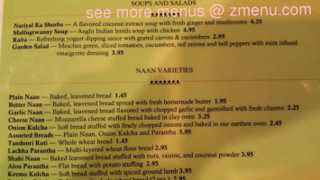 Ambrosia India Bistro menu