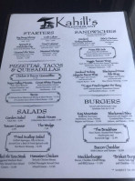 Kahill's And Pub menu