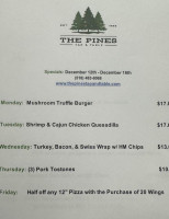 The Pines Tap And Table menu