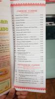 Asian House Chinese Vietnamese menu