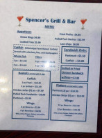 Spencer's Grill menu