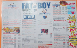 Fat Boys menu