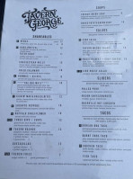 Tavern On George menu