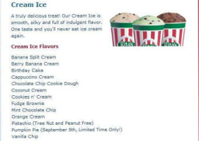 Rita's Italian Ice menu