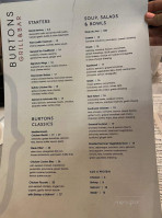 Burtons Grill menu