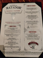 The Matador-redmond menu