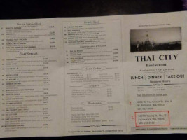 Thai City Noodles menu