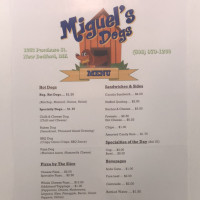 Miguel's Dogs menu