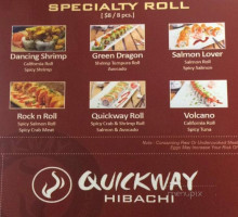 Quickfire Japanese Hibachi menu